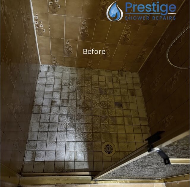 Shower before re-waterproofing