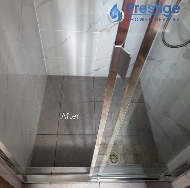 Completed shower after re-waterproofing